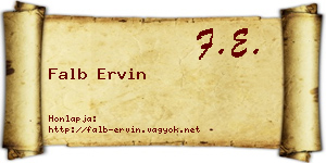 Falb Ervin névjegykártya