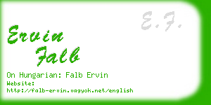 ervin falb business card